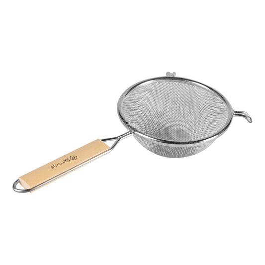 Browne | Single Mesh Medium Strainer, 8", Wood Handle