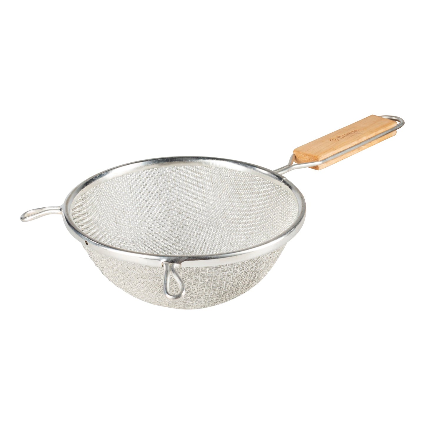 Browne | Double Mesh Medium Strainer, 10.8", Wood Handle