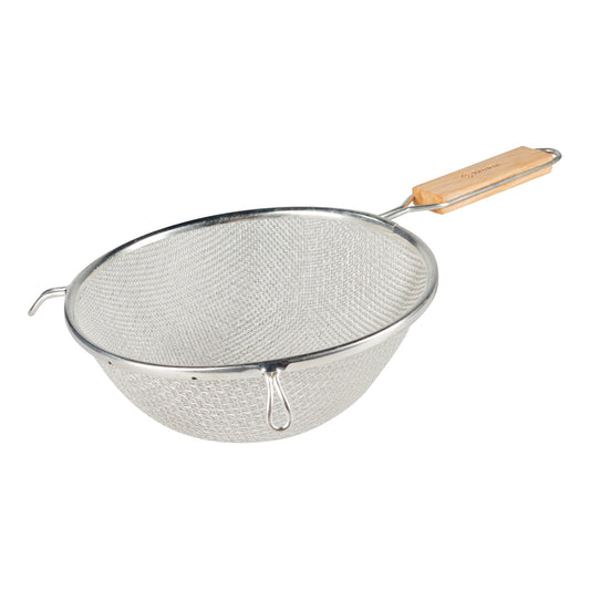 Browne | Double Mesh Medium Strainer, 8", Wood Handle