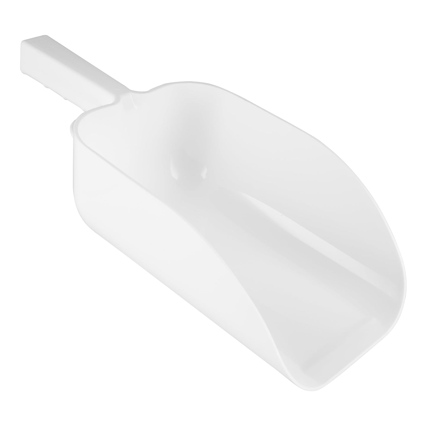 Browne | Flat Bottom Scoop, 64 oz, White Plastic