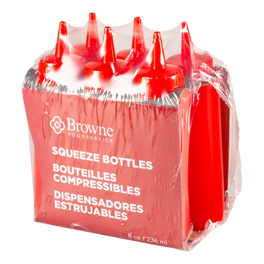 Browne | Squeeze Bottle, 8 oz, Red (6-pack)