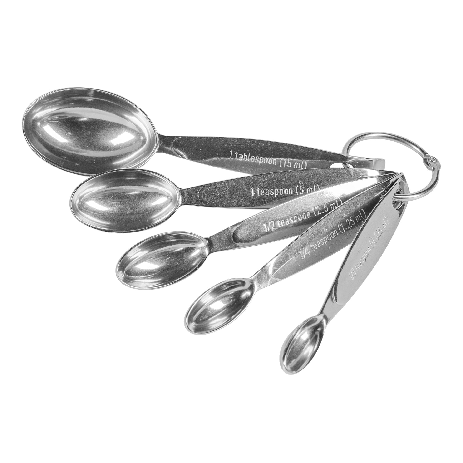 Browne | Cuisipro 5 Piece Measuring Spoon Set, Stainless Steel - ChefEquipment.com