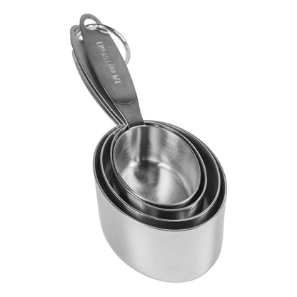 Browne | Cuisipro 4 Piece Measuring Cup Set, Stainless Steel - ChefEquipment.com