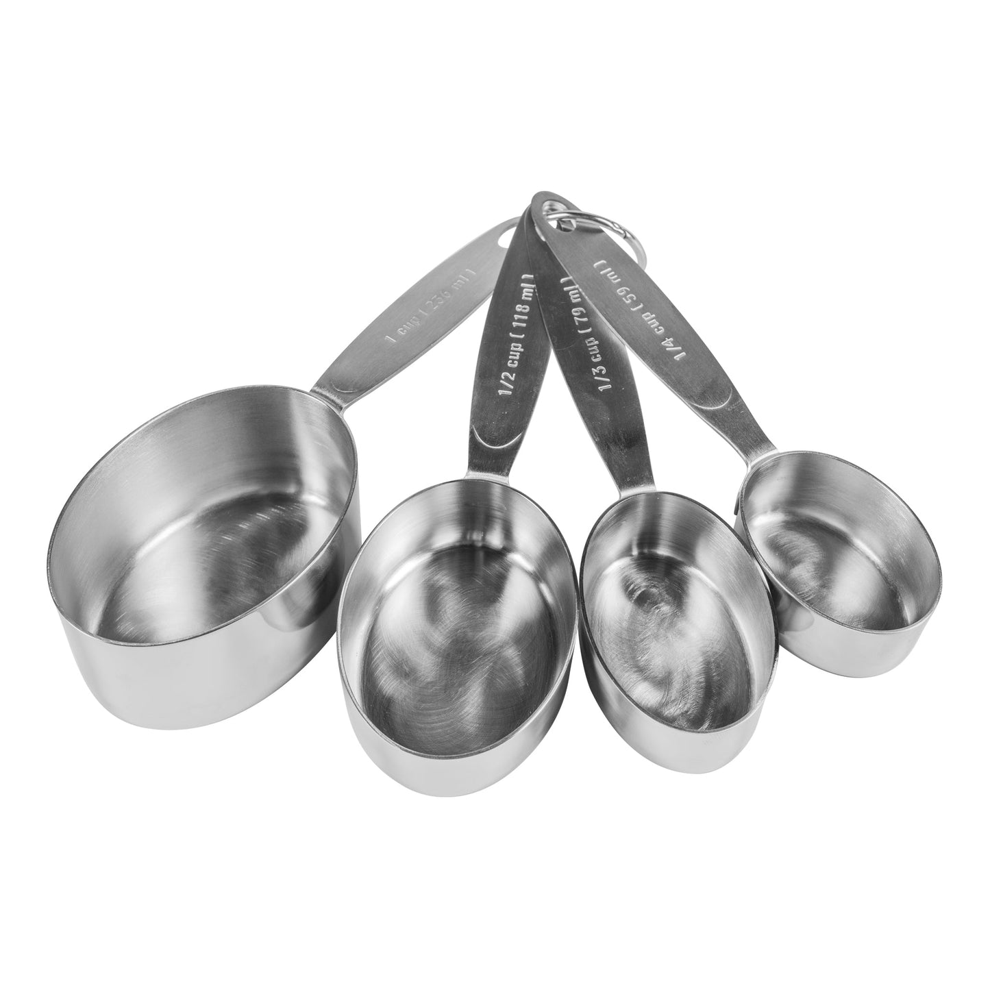 Browne | Cuisipro 4 Piece Measuring Cup Set, Stainless Steel - ChefEquipment.com