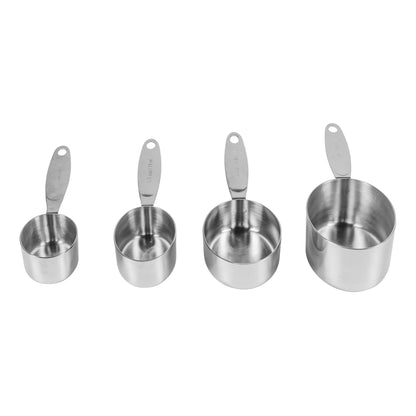 Browne | Cuisipro 4 Piece Measuring Cup Set, Stainless Steel - ChefEquipment.com