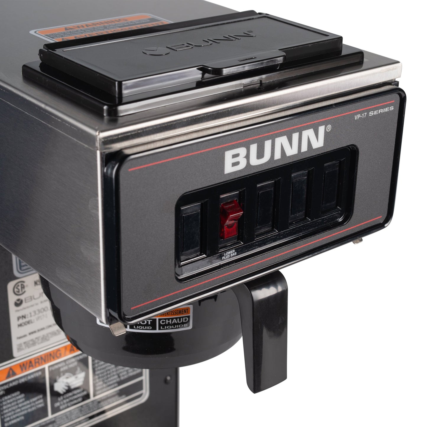 BUNN | VP17-1 Low Profile Coffee Brewer w 1 Lower Warmer, 12 Cup, Black