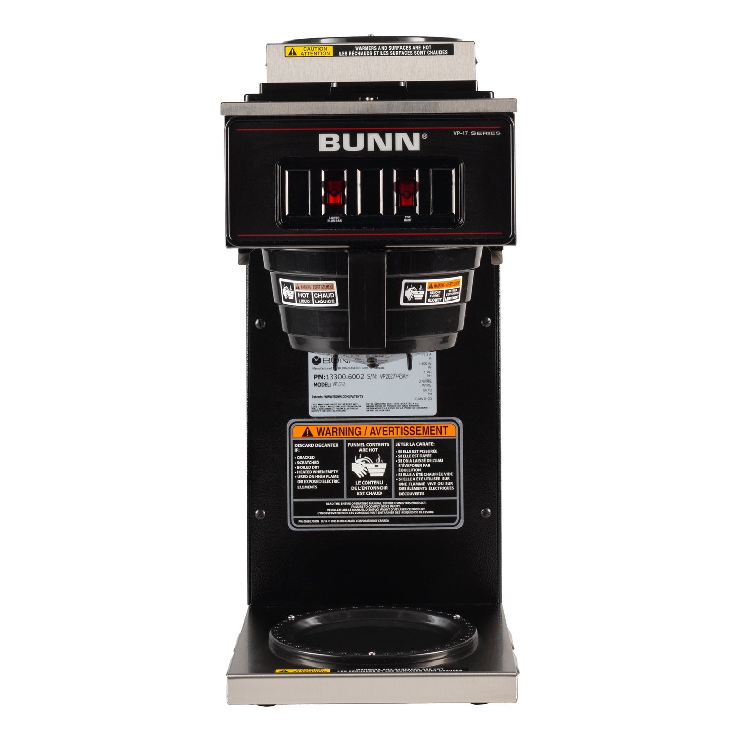 BUNN | VP17-2 Coffee Brewer, 2 Warmers, 120V, Black