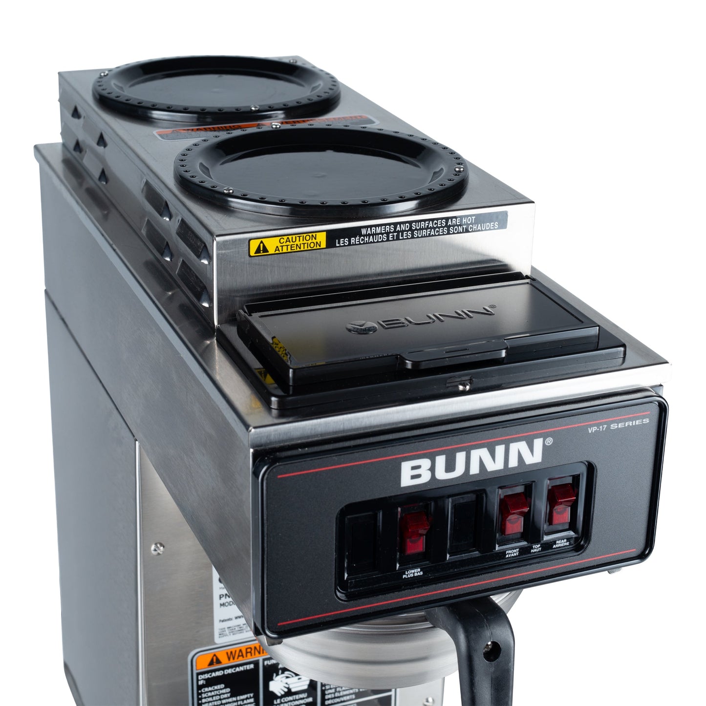 BUNN | VP17-3T Coffee Brewer w 3 Warmers, 12 Cup, Stainless Steel