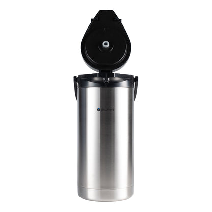 BUNN | Lever Action Airpot Insulated Portable Server, 128 oz, Stainless Steel