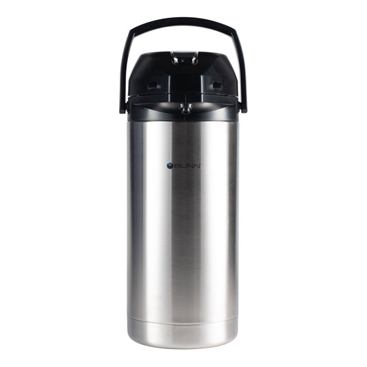 BUNN | Lever Action Airpot Insulated Portable Server, 128 oz, Stainless Steel