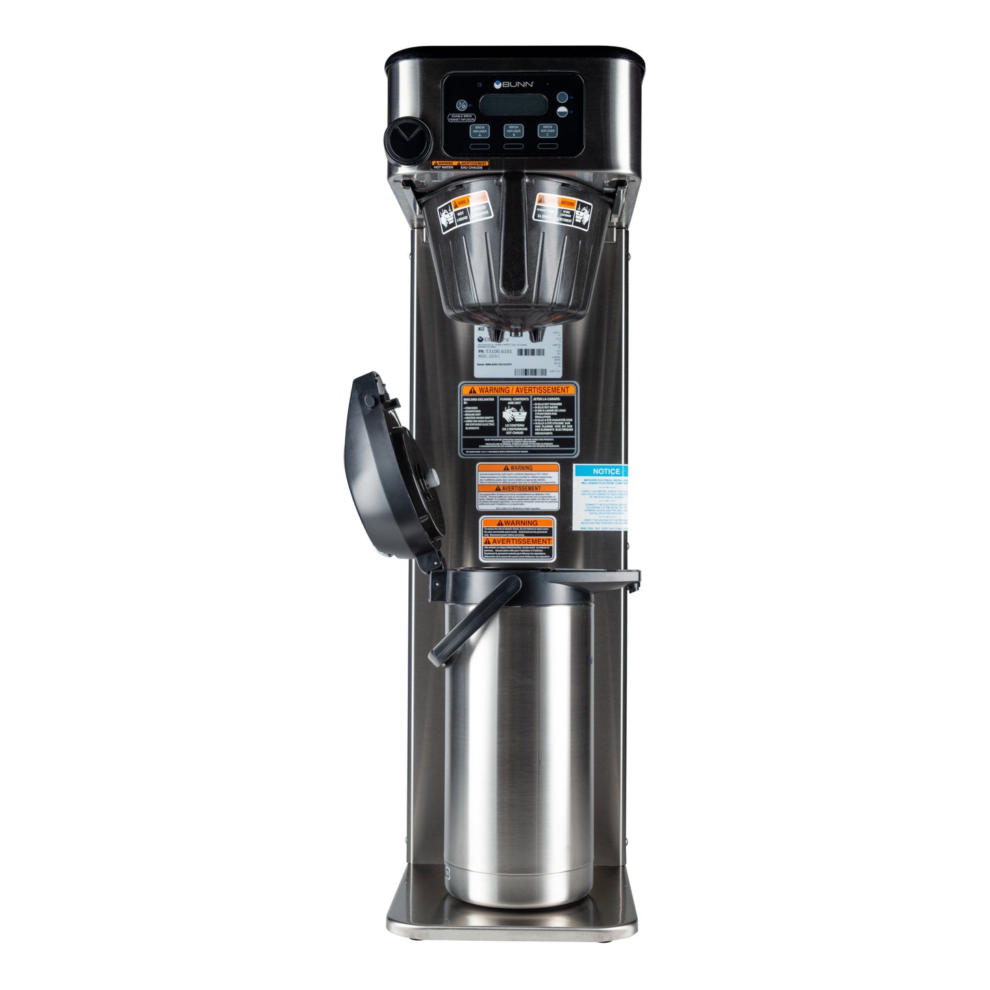 BUNN | ICB-DV Tall Infusion Series Coffee Brewer, Stainless Steel, Dual Volt