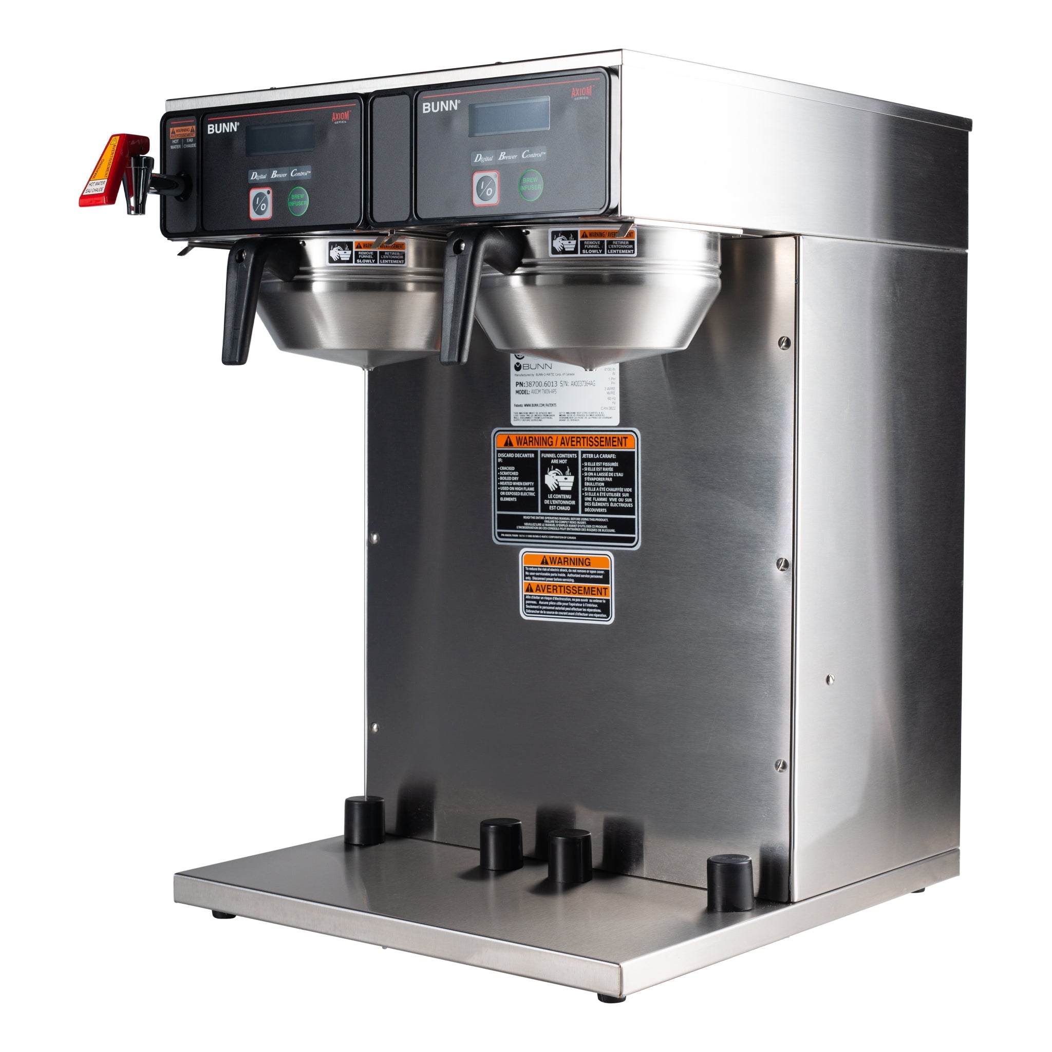 Bunn Pot Riser BUNN AXIOM Twin-APS Airpot Dispensed Coffee Brewer with Faucet, 120/24 ...