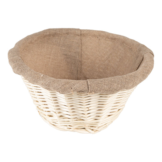 Matfer Bourgeat Round Linen-Lined Wicker Proofing Basket / Banneton, 8 1/4", FINAL SALE - 118510