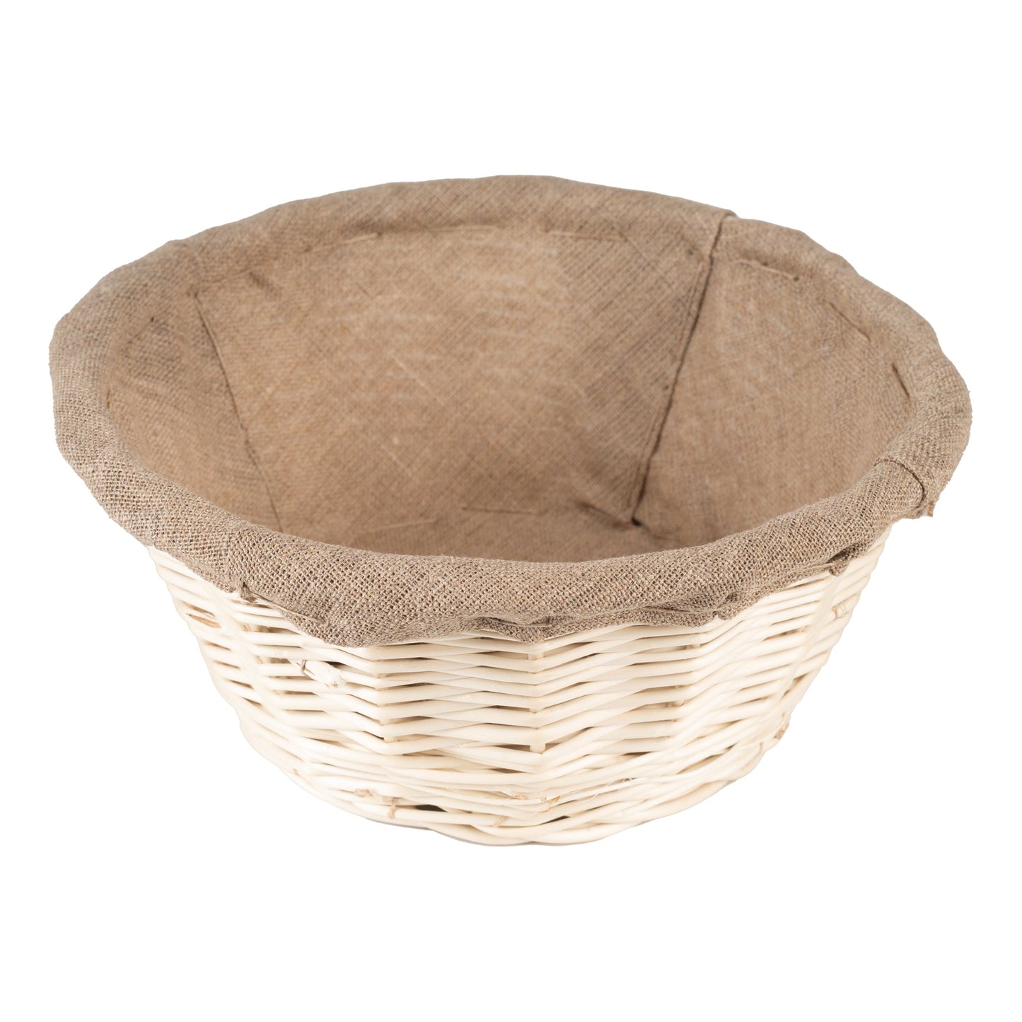 Matfer Bourgeat | Panier rond en osier doublé de lin / Banneton, 9 1/2 po