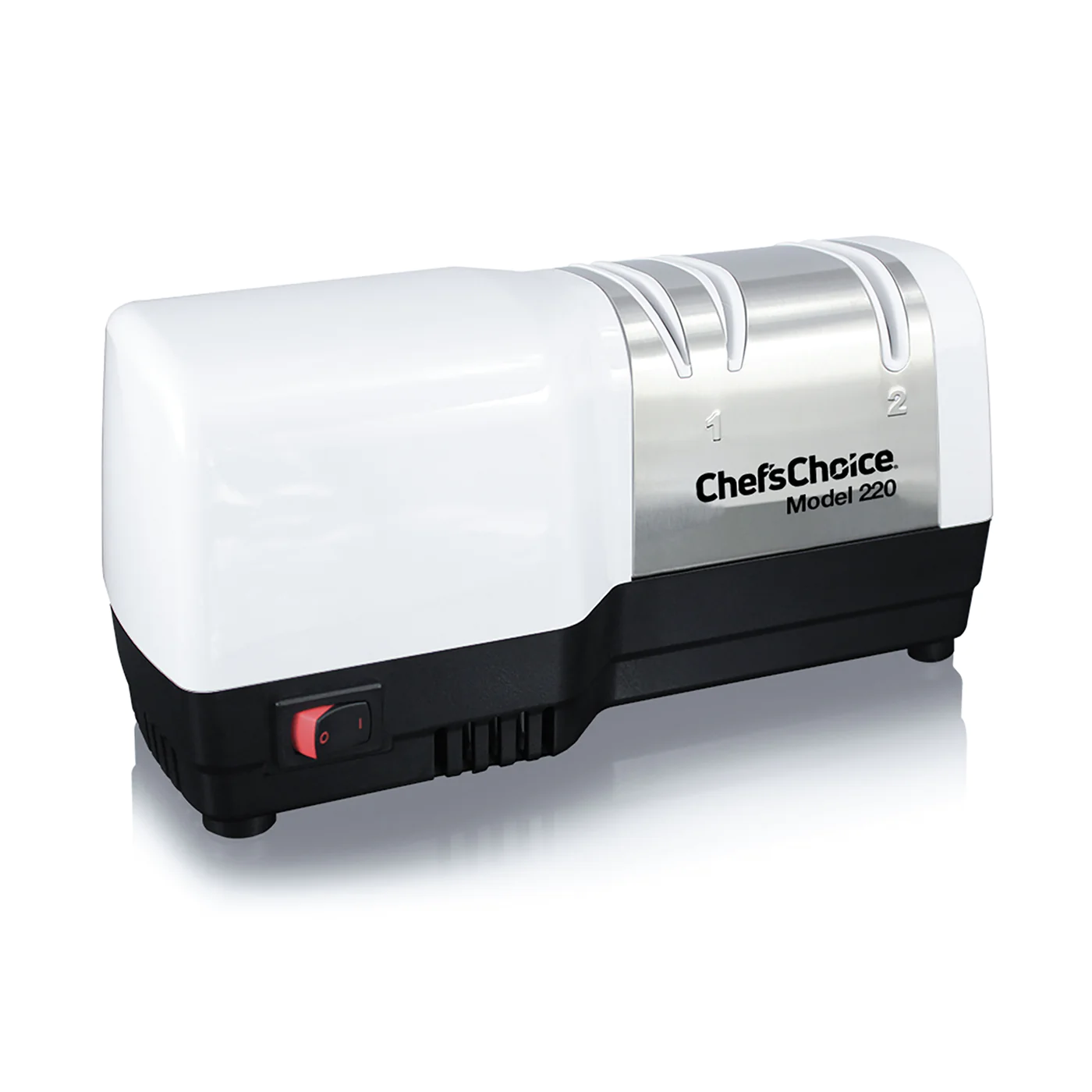 Chef'sChoice | Model 220 Hybrid Electric/Manual Knife Sharpener, 2 Stages, 20 Degree Edges, White, 120V