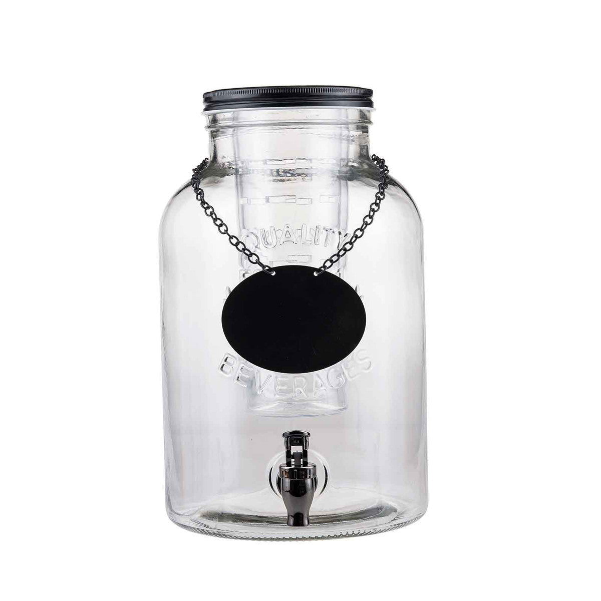 TableCraft Industrial Collection Beverage Dispenser, 2 Gal, Glass - 10090