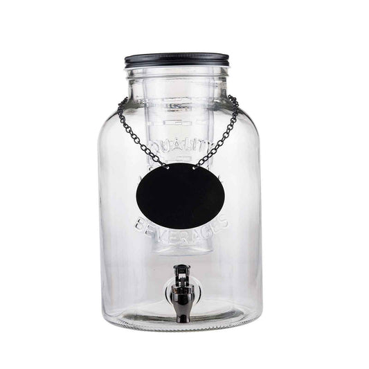 TableCraft Industrial Collection Beverage Dispenser, 2 Gal, Glass - 10090
