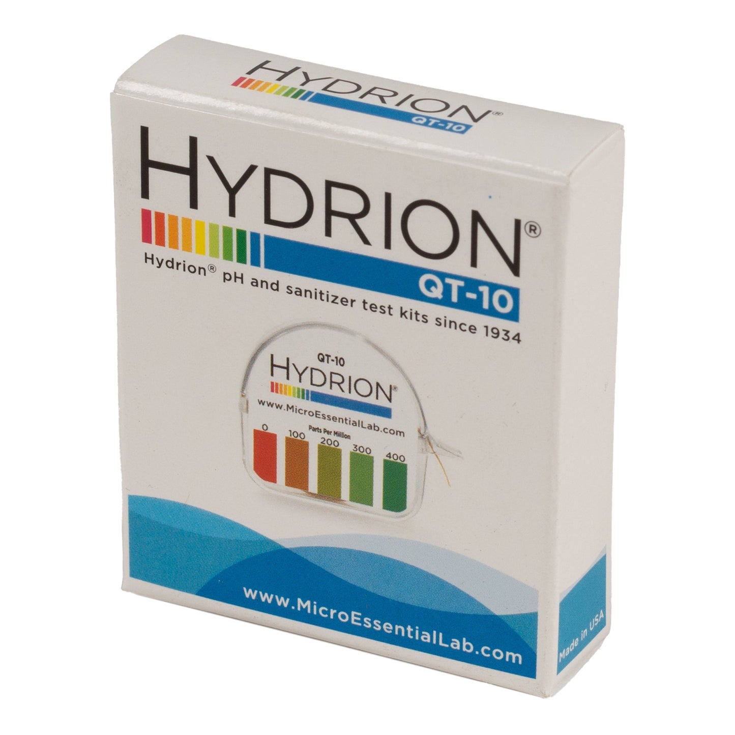 Micro Essential Laboratory | Hydrion QT-10 Quaternary Test Paper Roll, 0-400 ppm