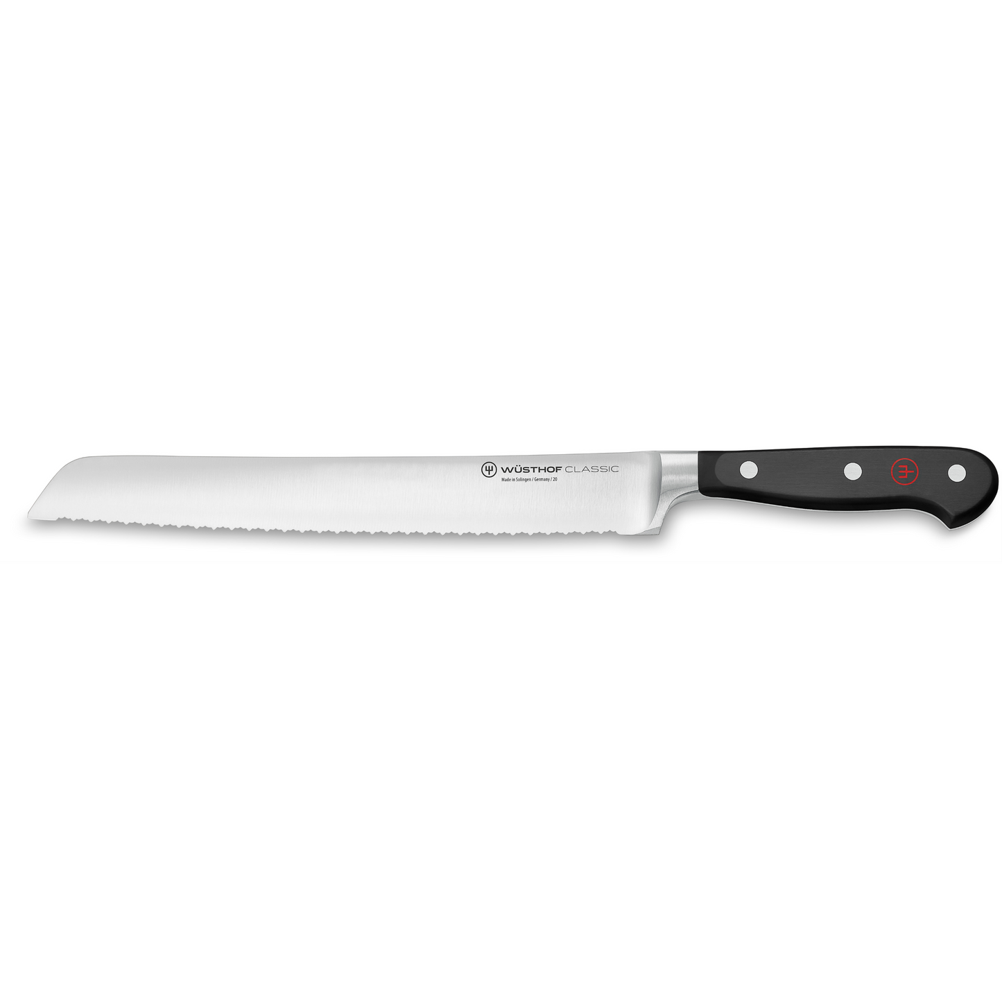 Wusthof | Classic Bread Knife, Double Serrated Edge, 9", Black - ChefEquipment.com