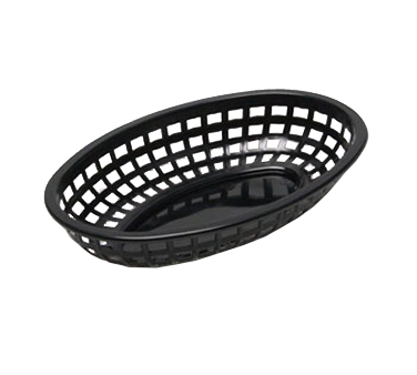 TableCraft | Classic Oval Basket, 9.25" x 6" x 1.75", Black