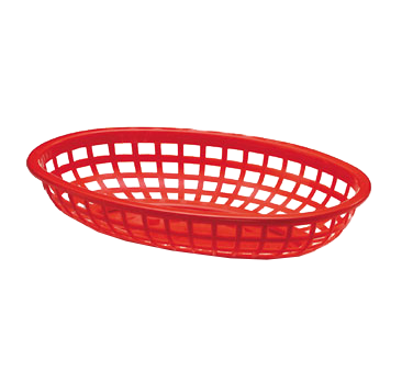 TableCraft | Classic Oval Basket, 9.25" x 6" x 1.75", Red