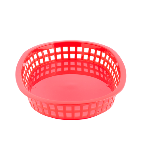 TableCraft | Chicago Platter Oval Basket, 10.5" x 7" x 1.5", Red