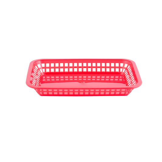 TableCraft Grande Rectangular Platter Basket, 10.75" x 7.75", Red - 1077R