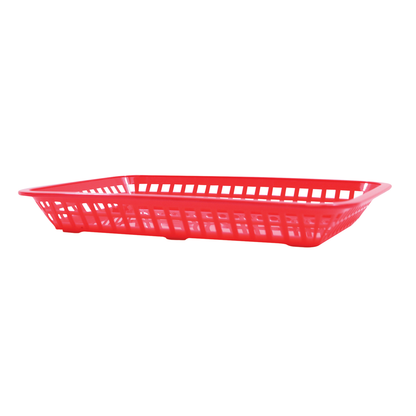 TableCraft | Mas Grande Rectangular Platter Basket, 11.75" x 8.5" x 1.5", Red - ChefEquipment.com