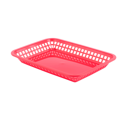 TableCraft | Mas Grande Rectangular Platter Basket, 11.75" x 8.5" x 1.5", Red - ChefEquipment.com