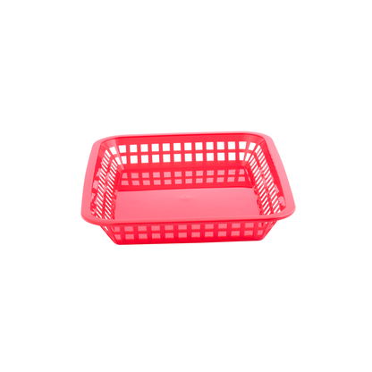 TableCraft | Mas Grande Rectangular Platter Basket, 11.75" x 8.5" x 1.5", Red - ChefEquipment.com