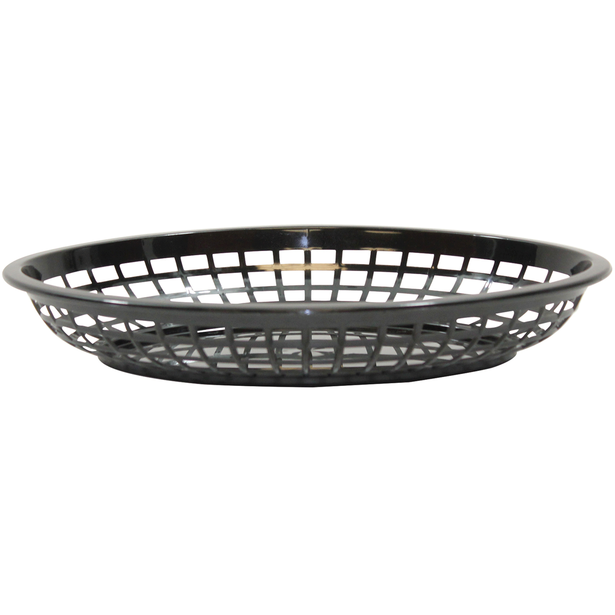 TableCraft | Jumbo Oval Basket, 11 3/4" x 9" x 1 3/4", Black Plastic