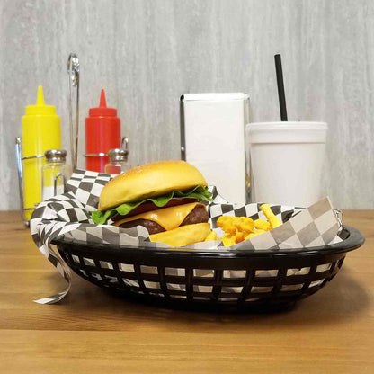 TableCraft | Jumbo Oval Basket, 11 3/4" x 9" x 1 3/4", Black Plastic