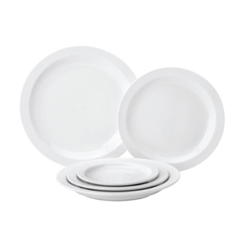 Tableware Solutions | Pure White Narrow Rim Plate, 10" (12-pack)