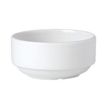 Steelite | Simplicity Stacking Soup Bowl, 10 oz, Black Line Rim (3 DZ) - ChefEquipment.com