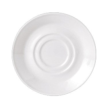 Steelite | Simplicity Double Well Saucer, 5.75", Black Line Rim (3 DZ) - ChefEquipment.com