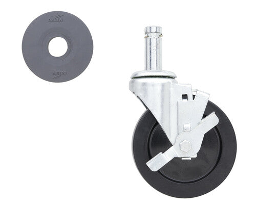 Metro | Swivel Stem Caster with Brake, 5", Rubber Wheel - ChefEquipment.com