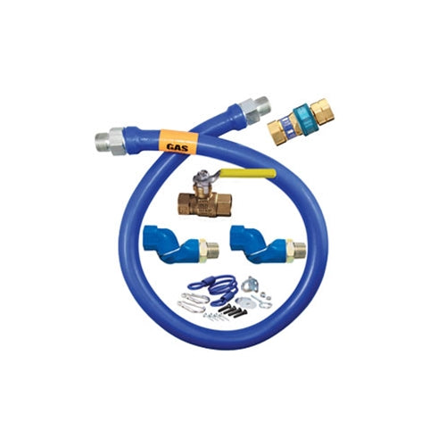 Dormont | Blue Hose Gas Connector Kit w 2 Swivel MAX, 1" x 48" - ChefEquipment.com