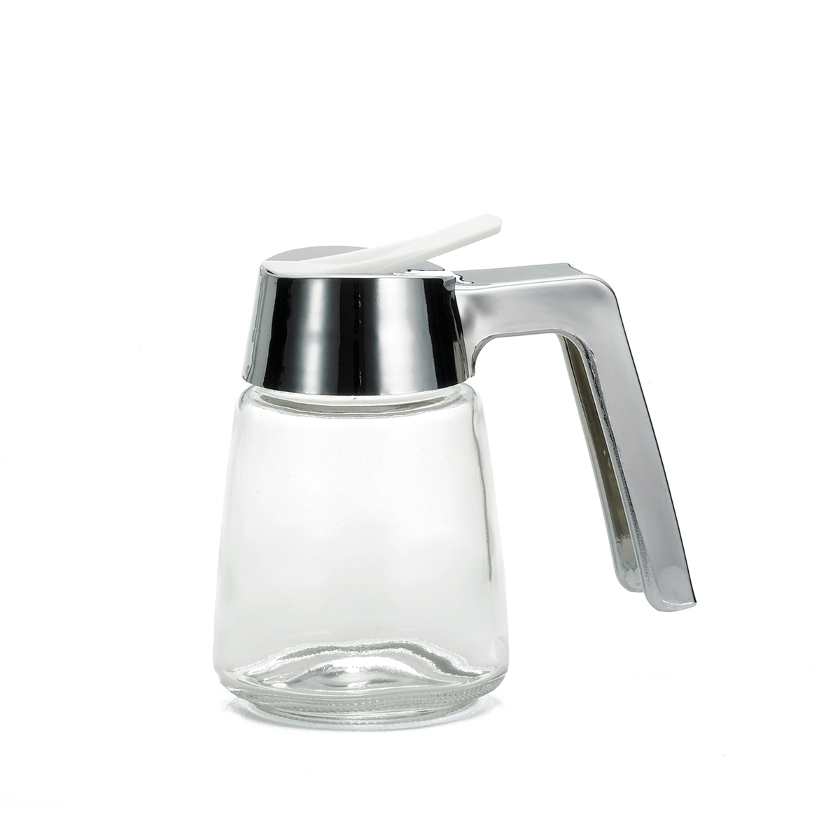 TableCraft | Glass Syrup Dispenser, 8 oz, Chrome Top - ChefEquipment.com