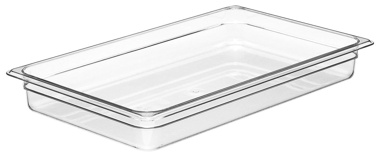 Bac à nourriture pleine grandeur Cambro | Camwear, 2,5 po de profondeur, transparent