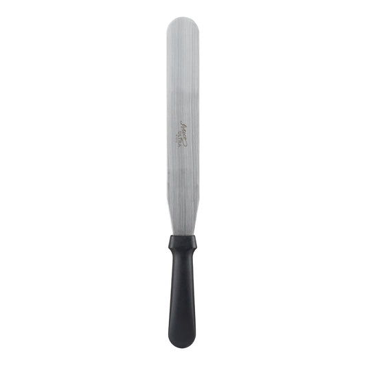 Ateco | Straight Spatula, 10", Black Plastic Handle