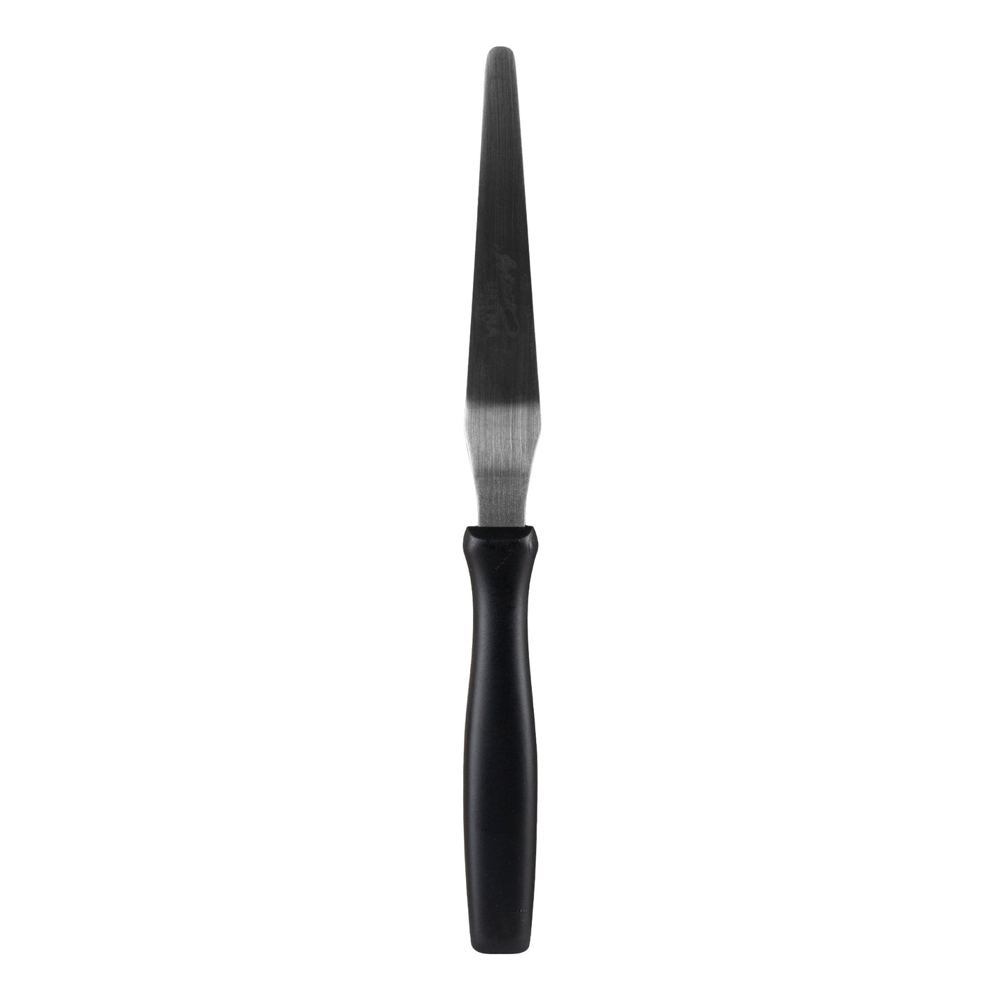 Ateco | Tapered Offset Spatula, 4.75" Blade, Black Plastic Handle