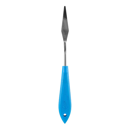 Ateco | Spatule coudée en forme de diamant, lame de 1,4", manche antidérapant bleu