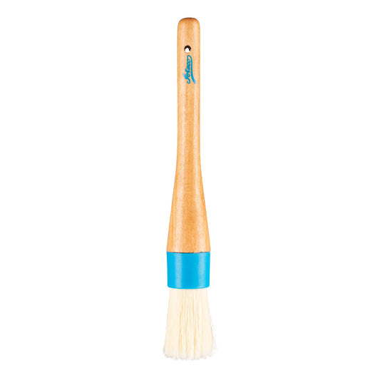 Ateco | Round Pastry Brush, 1", White Natural Boar Bristles, Wood Handle