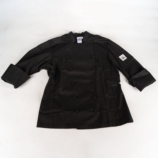 Chef Revival | Ladies Long Sleeve Chef Cuisinier Jacket, Chef-tex material, Small, Black, FINAL SALE