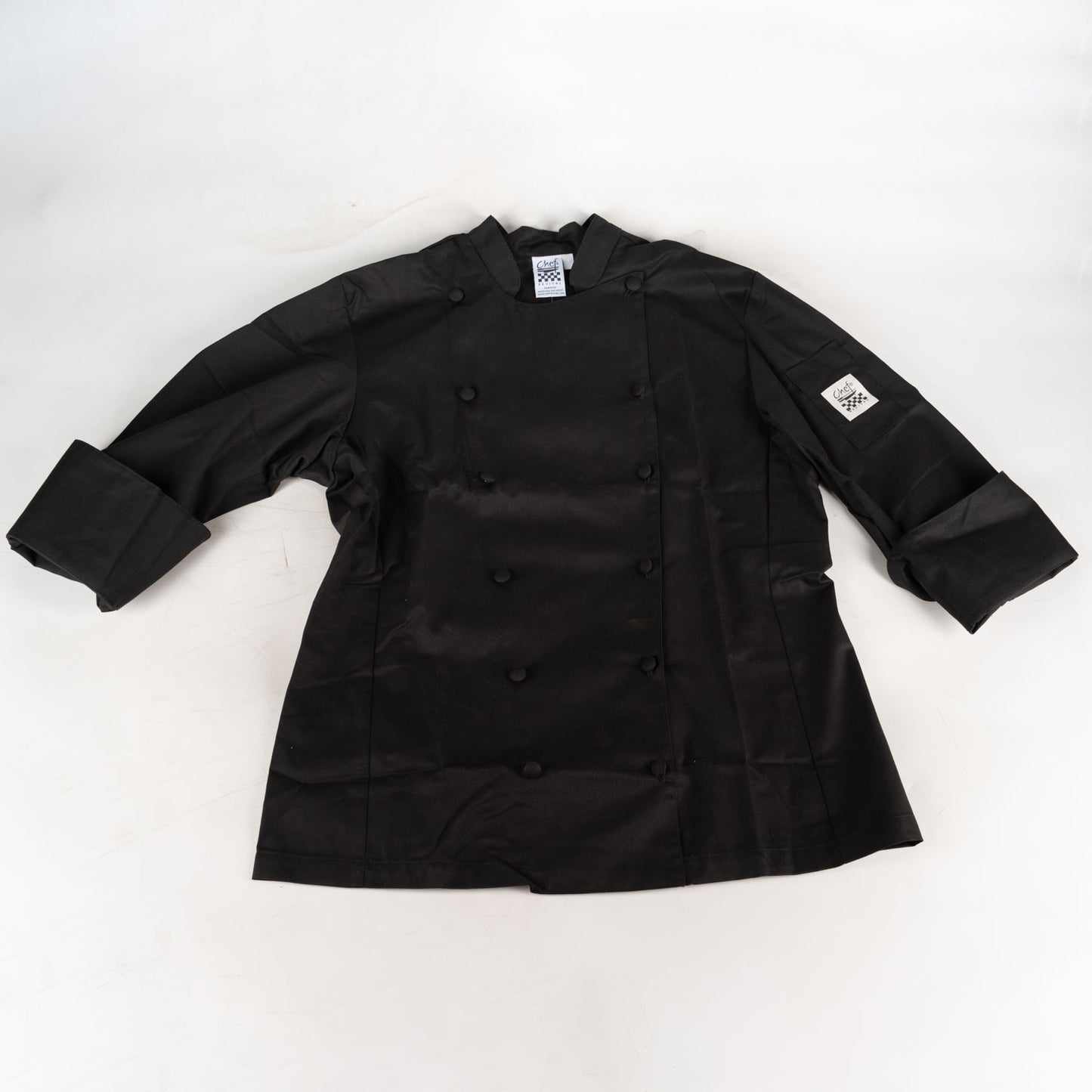 Chef Revival | Ladies Long Sleeve Chef Cuisinier Jacket, Chef-tex material, Medium, Black, FINAL SALE