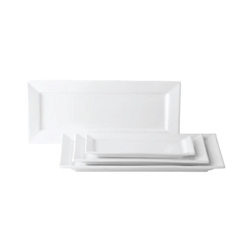 Anton Black | Rectangular Plate, 15" x 8.25", White (6-pack)