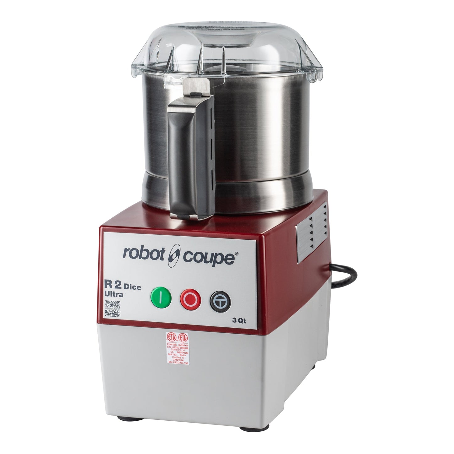 Robot Coupe | R2Dice Ultra Combination Food Processor, Stainless Steel 3 qt Bowl, 2 HP, 120V