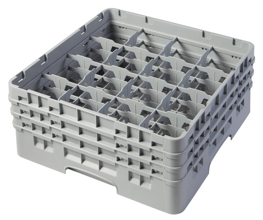 Cambro | Casier à verre Camrack, 16 compartiments, 6 7/8" de hauteur, gris