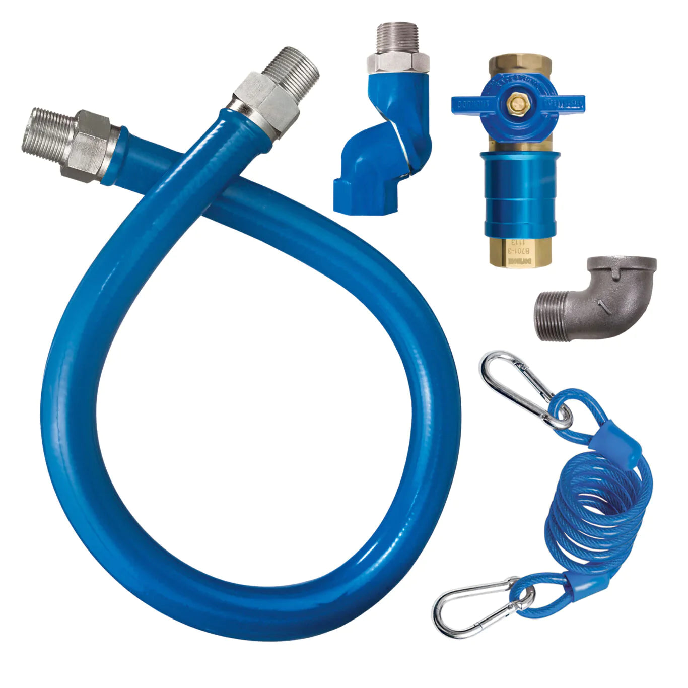 Dormont | Blue Hose Gas Connector Kit, Safety Quik, 1" x 48"