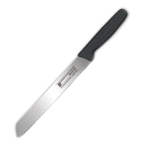 Canada Cutlery | Euro Culinary Bread Knife, Scalloped, 8", Black Handle